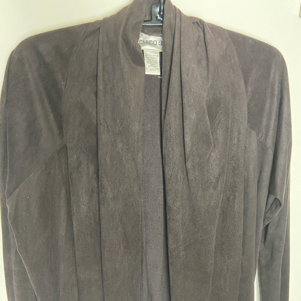 Chico’s faux suede cardigan